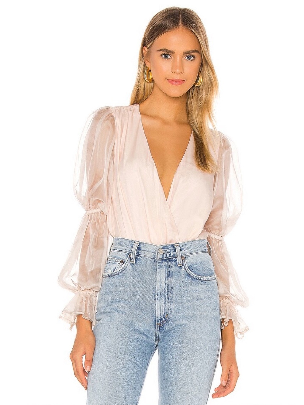 Lovers + Friends | NWT Mia Bodysuit Size Medium Blush Pink Revolve